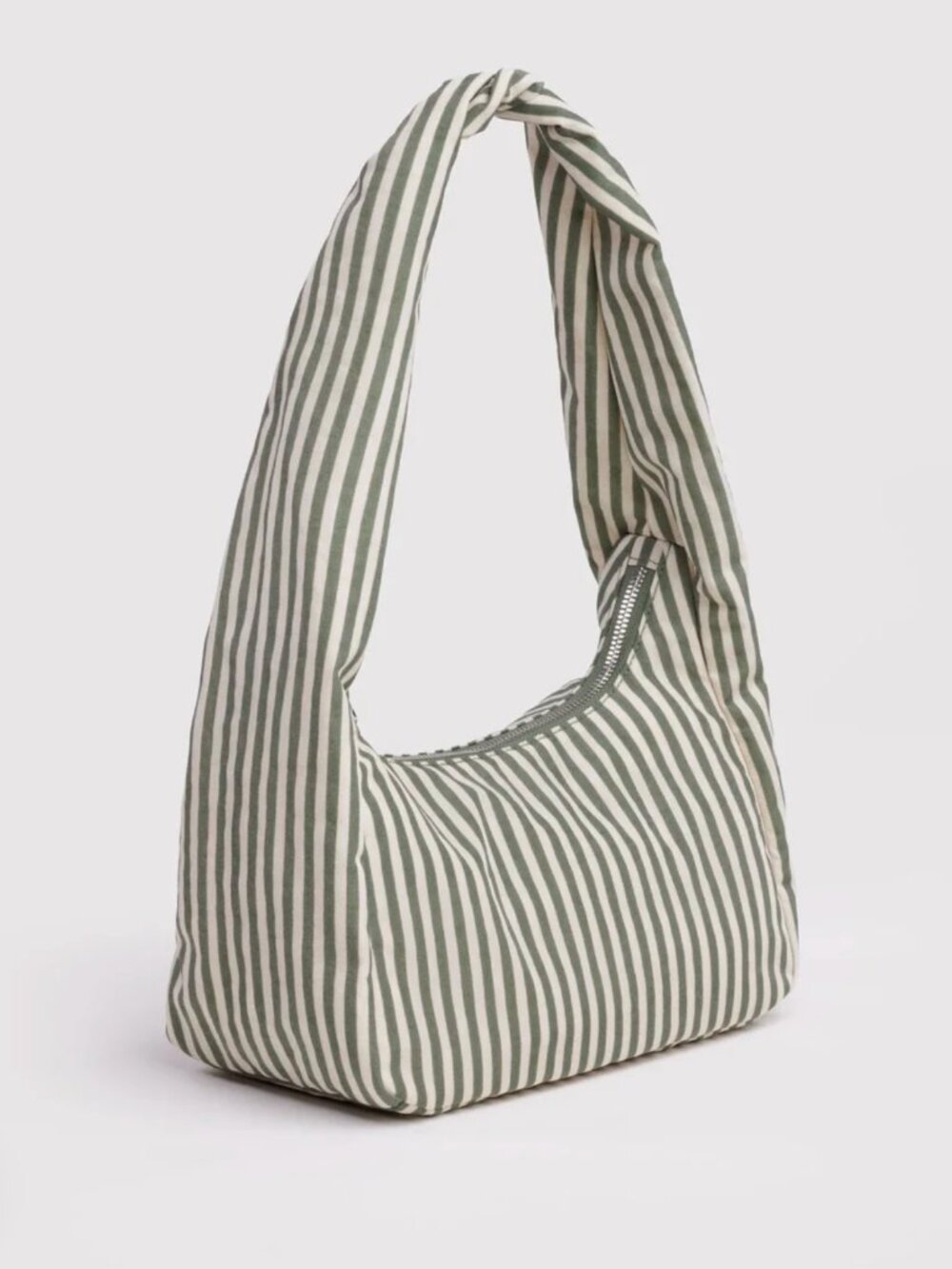 NWT BAGGU Small Nylon Meringue Bag | Sage Stripe